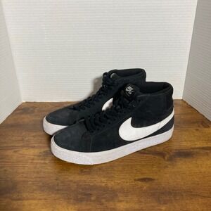 Nike SB Blazer Mid Black White Suede Skate Shoes 864349-002 Mens 8.5